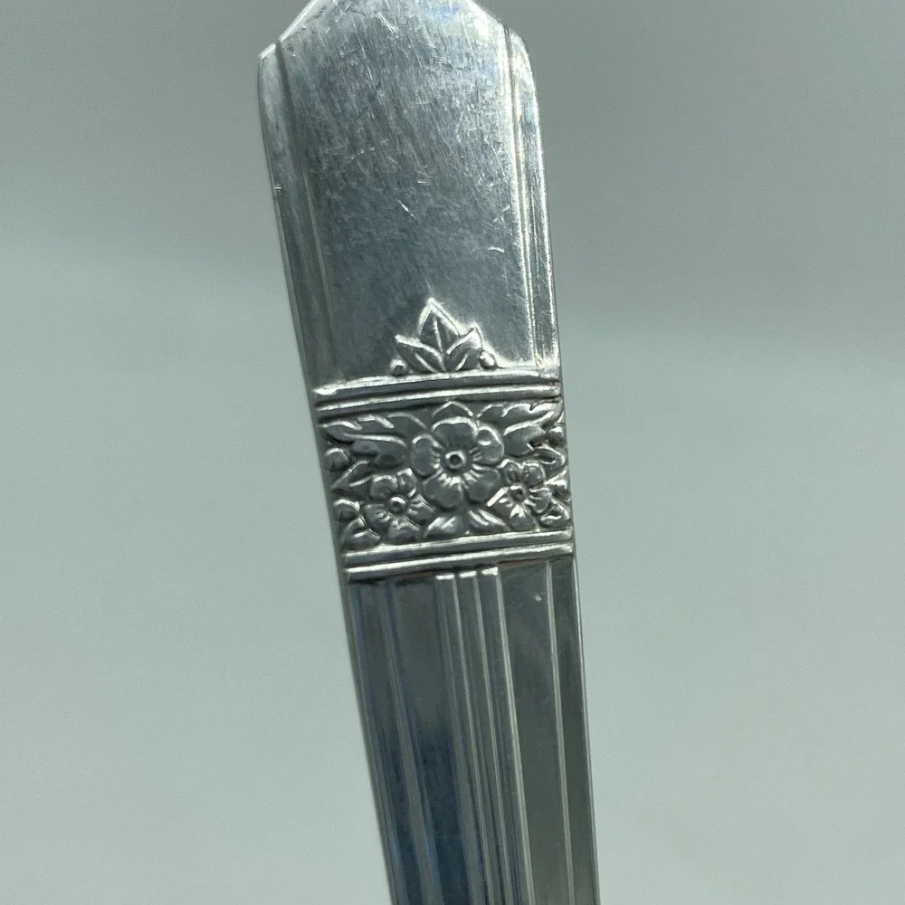 Oneida Silver Rose Salad Forks Set Of 6 Silverplate Floral Flatware 1940 Antique